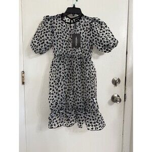 PrettyLittleThing sheer leopard print dress NWT Size 0